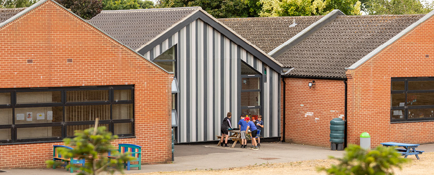 School building and playground